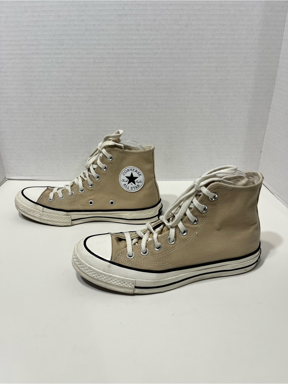 CONVERSE All stars high top tan canvas sneakers unisex women’s size 9